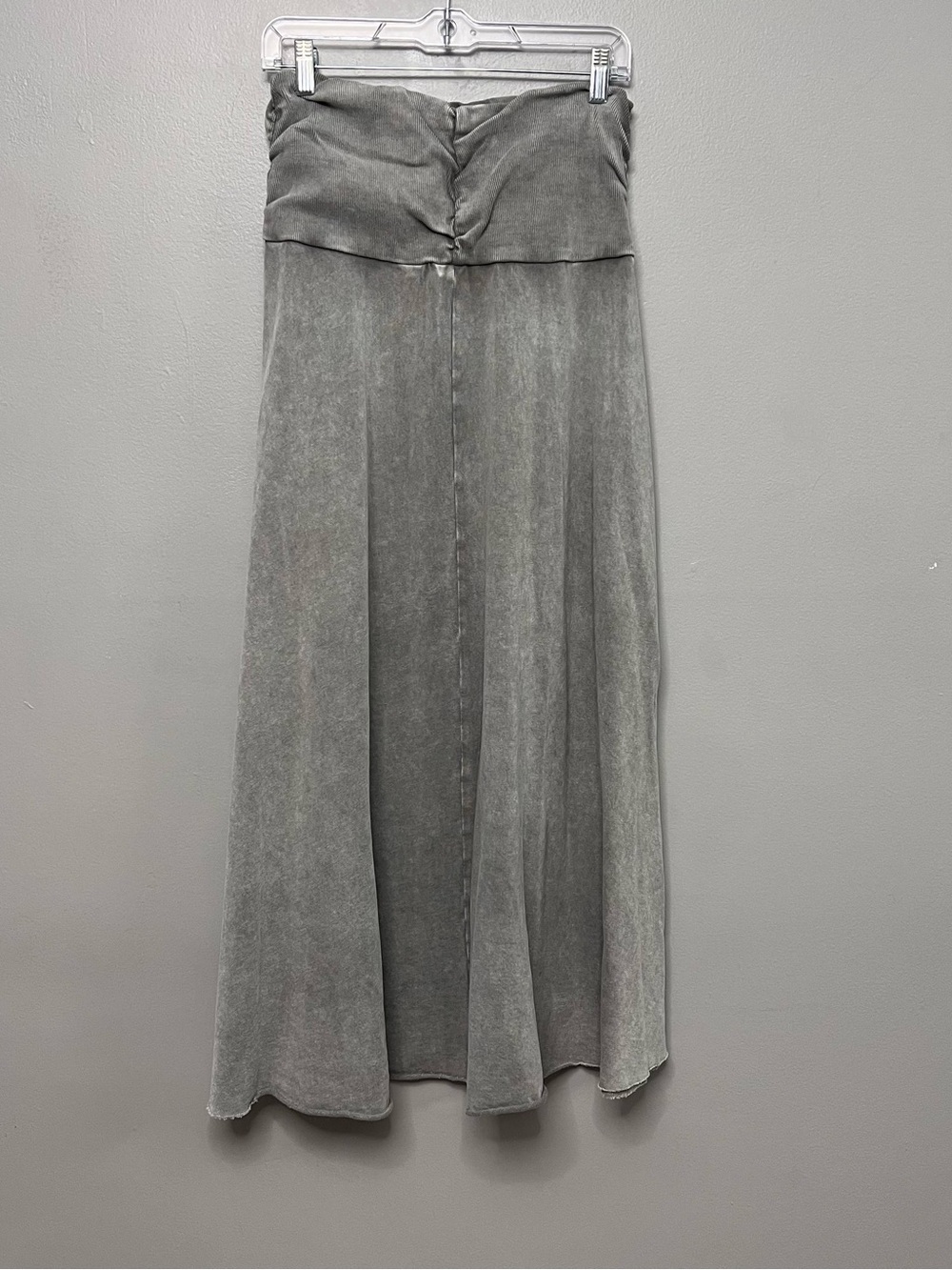 Easel Mineral Washed Terry Knit Midi Skirt W/ Side Slits Boho Chic Goth Medium